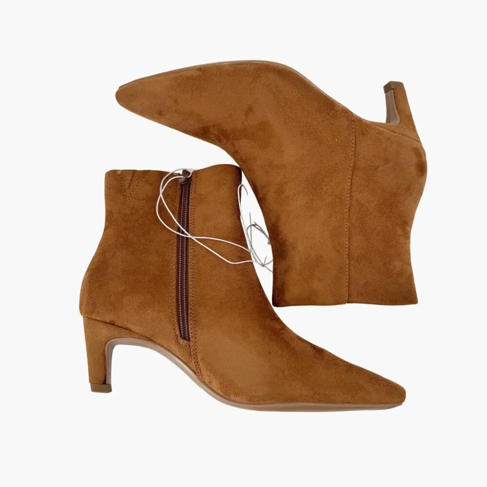 NEW Universal Thread Taylor Kitten Heel Ankle Boots - Tan - Size 6.5